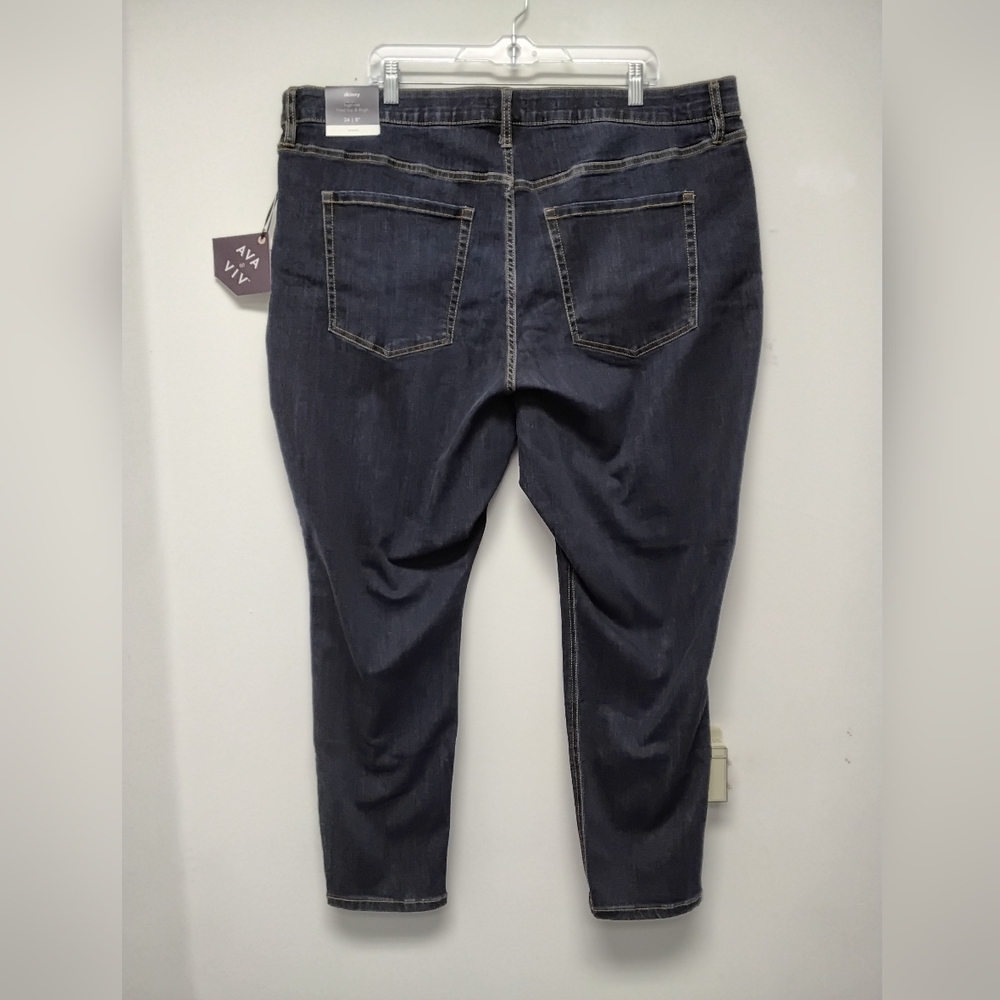 Womens Dark Wash Skinny Jeans Size 24 #349 - Picture 2 of 9